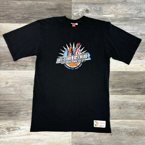 NWT 1997 Mitchell Ness NBA All Star Weekend Cleveland Cavaliers Mens‎ XL T-Shirt - Picture 1 of 11